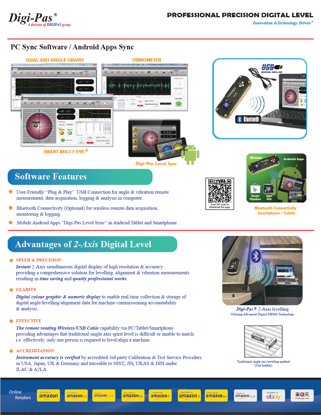 Level | 2-Axis Precision Digital Level DWL3000XY Black | iNTERTOOL Shop